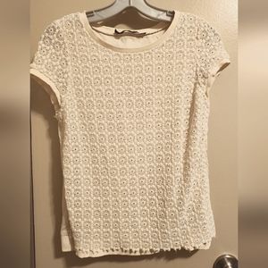 Zara Lace short sleeve top. EUC